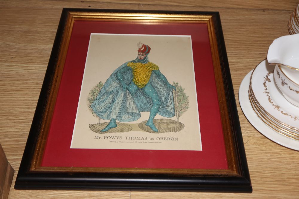 A signed print of Mr Paul Robeson as Othello and another theatrical print, Mr Powys Thomas as Oberon